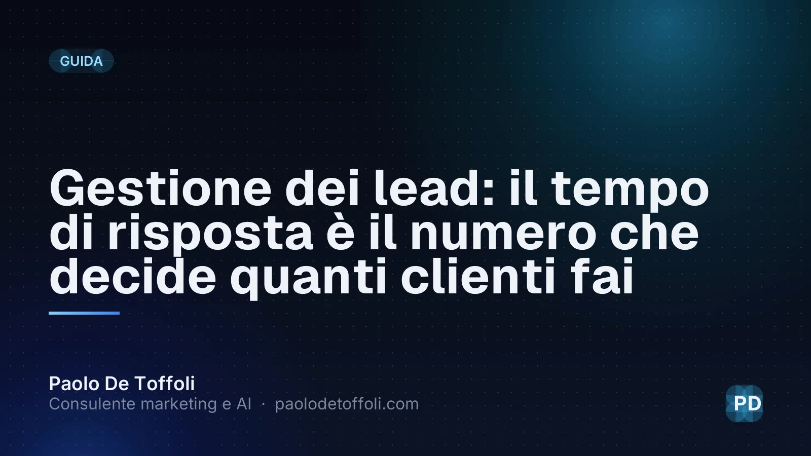 Gestione dei lead: il tempo di risposta è il numero che decide quanti clienti fai