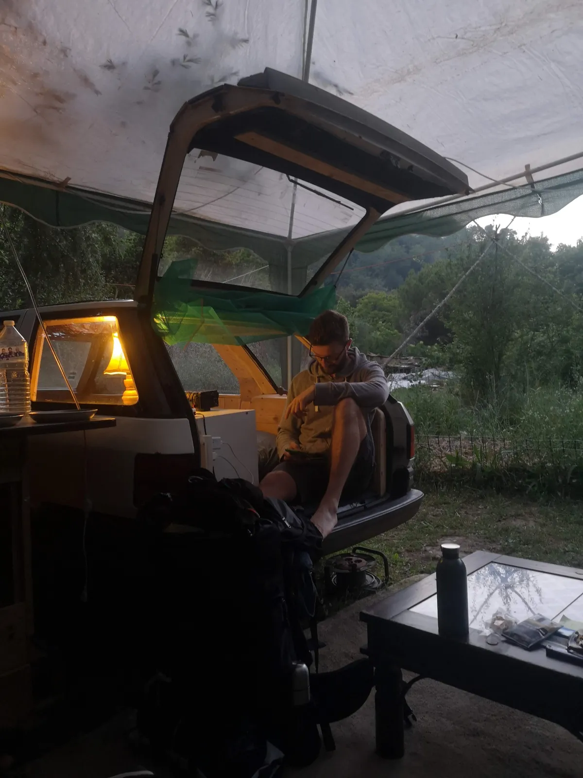 The car turned into a bedroom, Nice, 16 June 2019